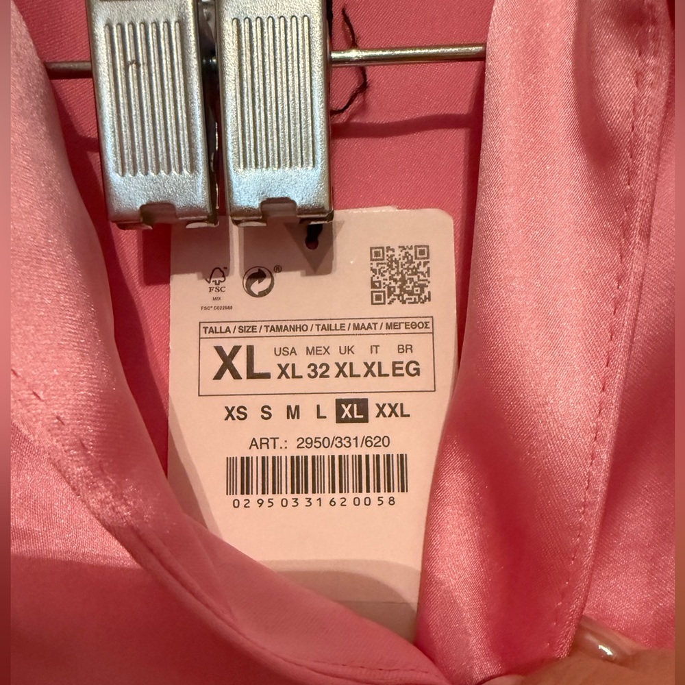 Zara Short Pink Draped Satin Dress - Never Worn - Picture 3 of 5